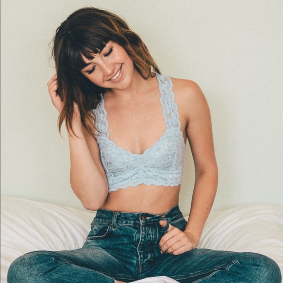 Lace Racerback Bralette in Periwinkle - Picture 2 of 3